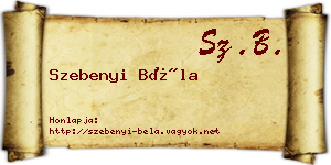 Szebenyi Béla névjegykártya