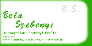 bela szebenyi business card